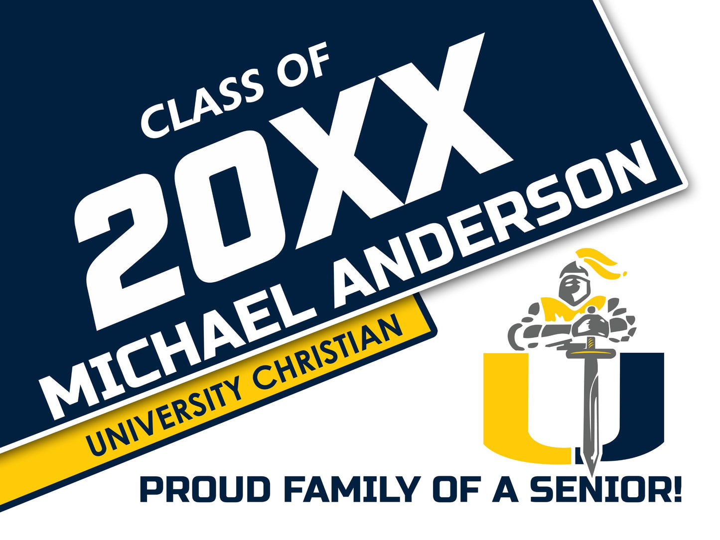 Class of 20XX Yard Sign Template - School Logo V1-Photoshop Template - PSMGraphix