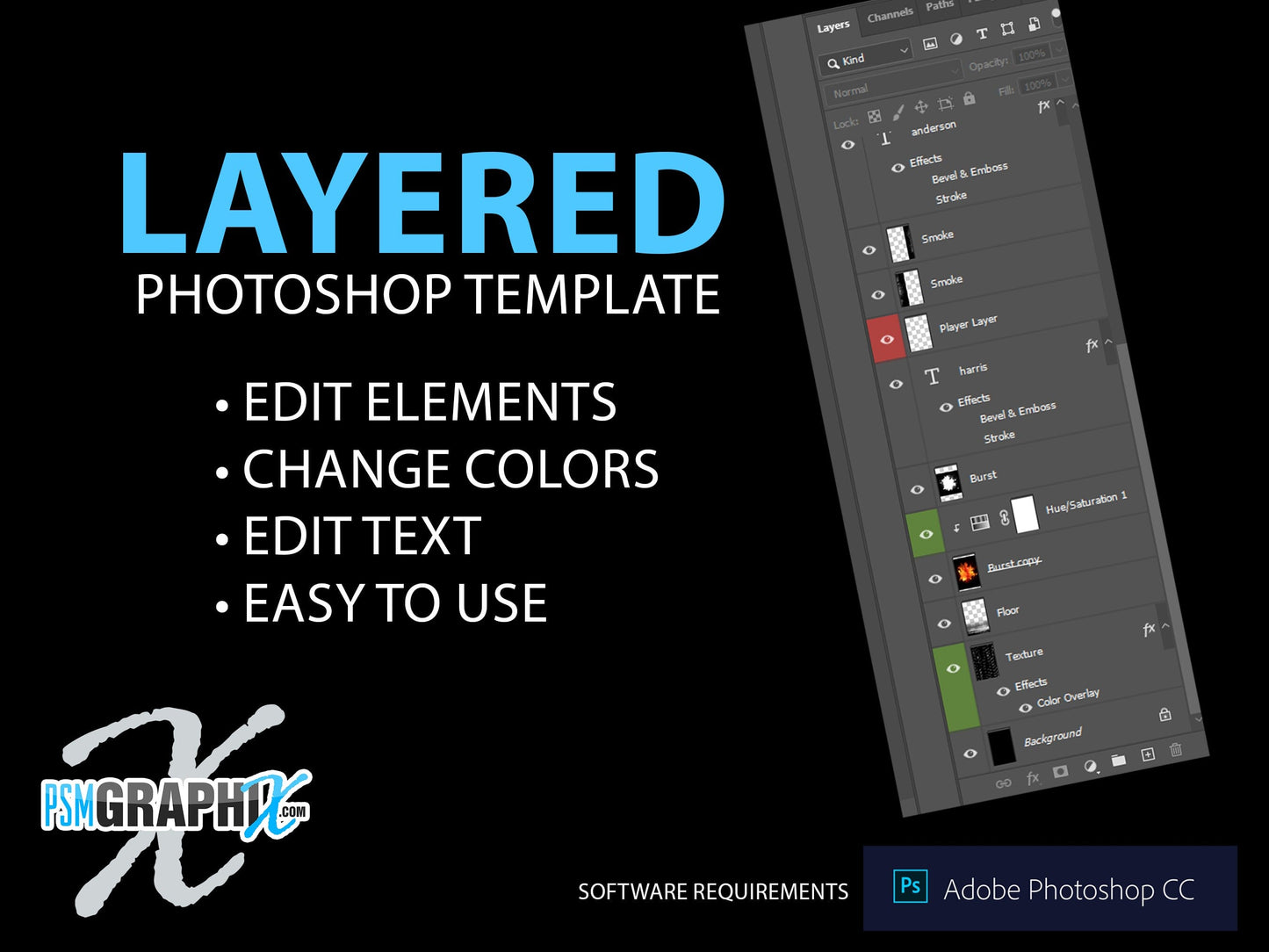 Neon Bricks - Stage Series II - Vertical Photoshop Template-Photoshop Template - PSMGraphix
