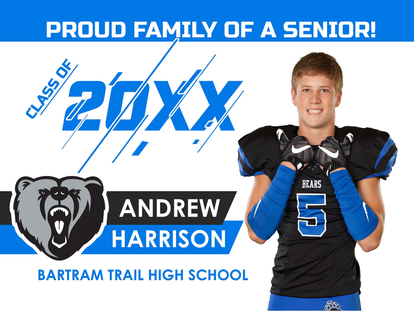 Class of 20XX Yard Sign Template - Photo Sign V1-Photoshop Template - PSMGraphix