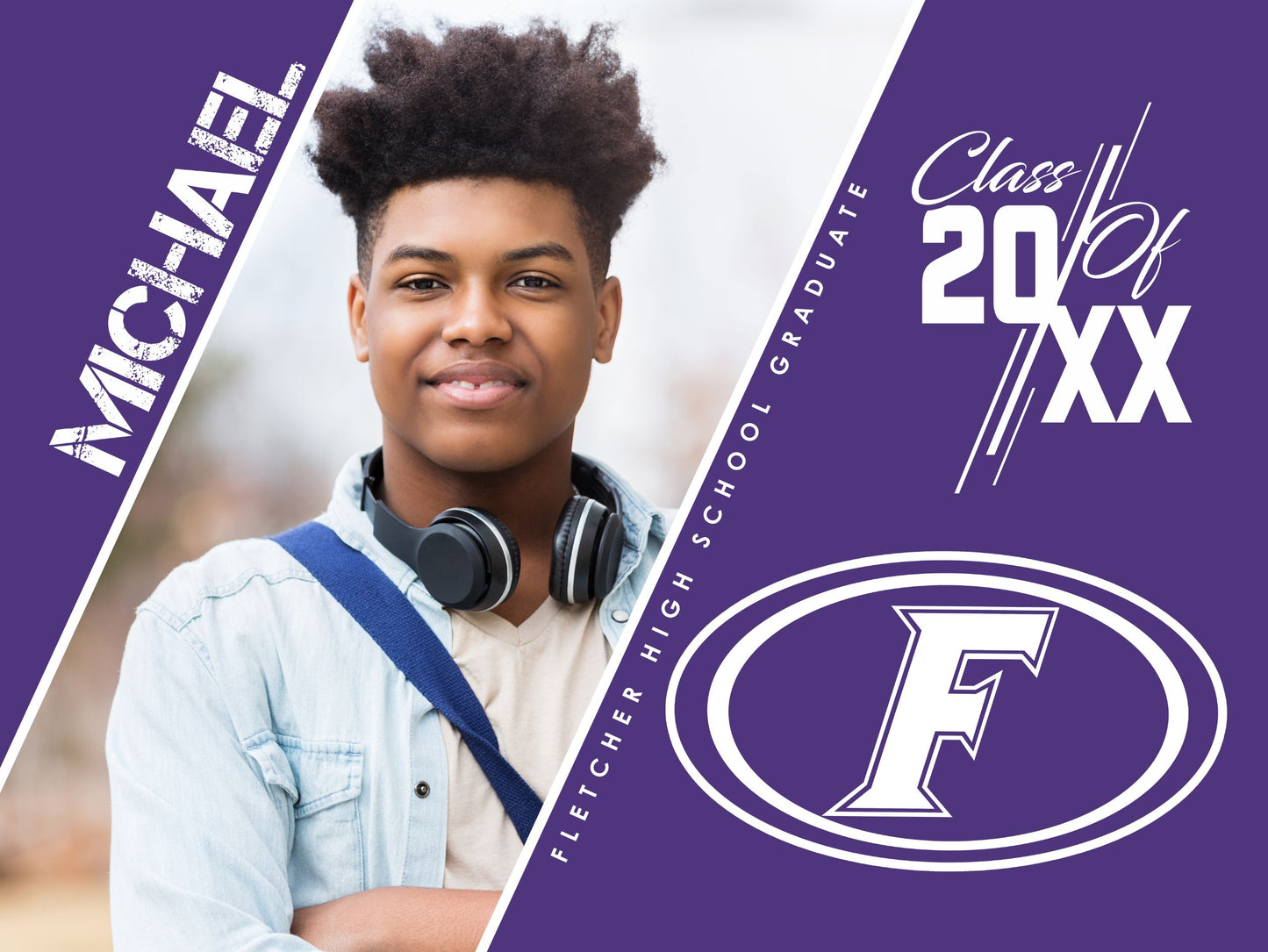 Class of 20XX Yard Sign Template - Drop In Photo-Photoshop Template - PSMGraphix