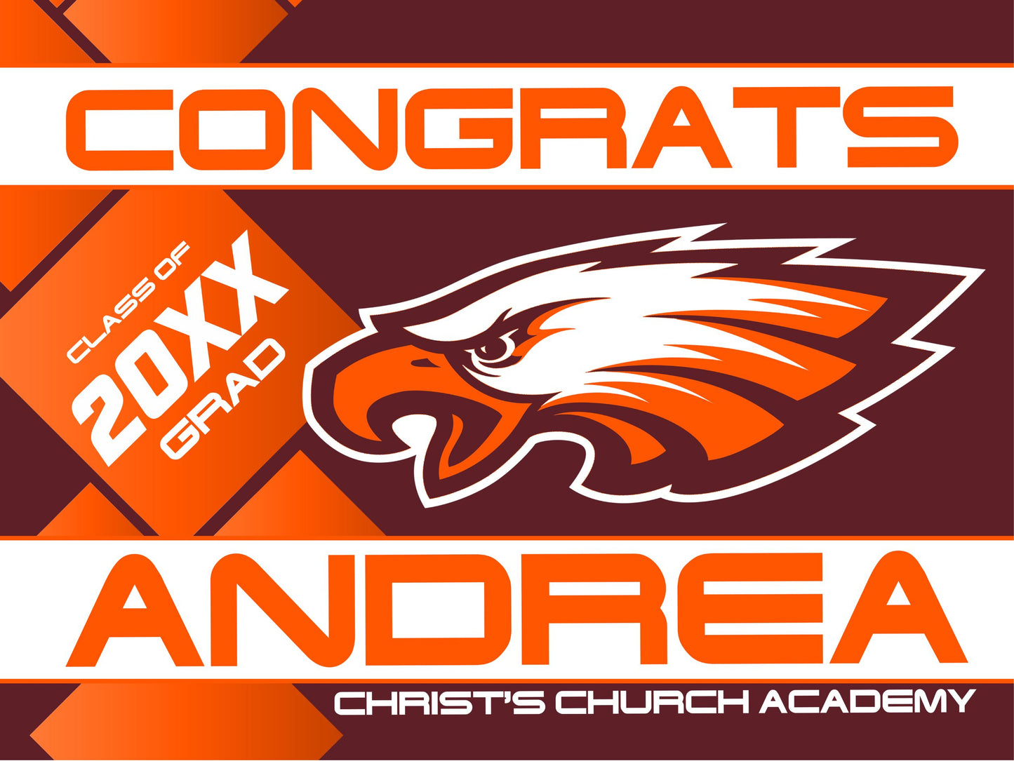 Class of 20XX Yard Sign Template - Congrats-Photoshop Template - PSMGraphix