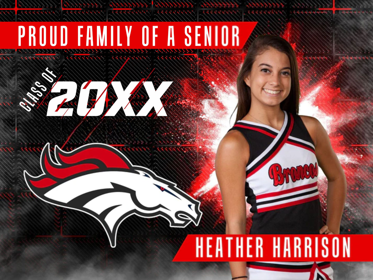 Class of 20XX Yard Sign Template - Carbon - Phoenix Series-Photoshop Template - PSMGraphix