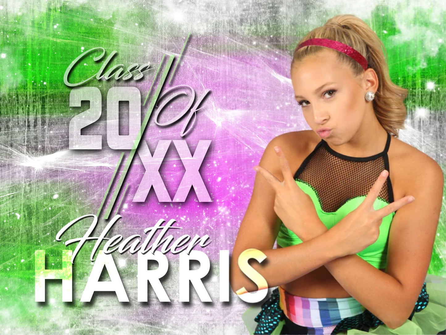 Class of 20XX Yard Sign Template - Powder Grunge - Stage Series-Photoshop Template - PSMGraphix