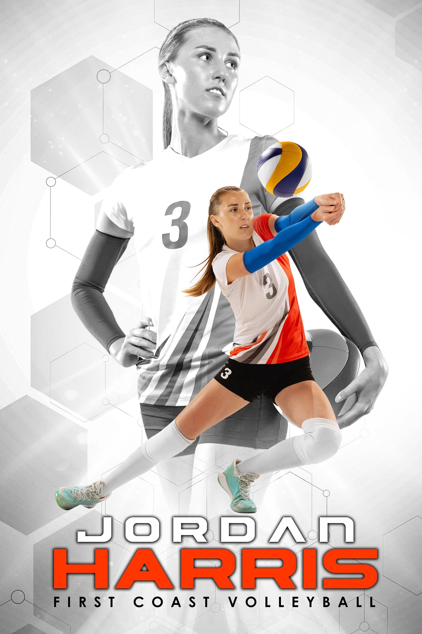 2:3 Ratio INDIVIDUAL POSTER/BANNER Photoshop Template - FUTURE - HEXAGON