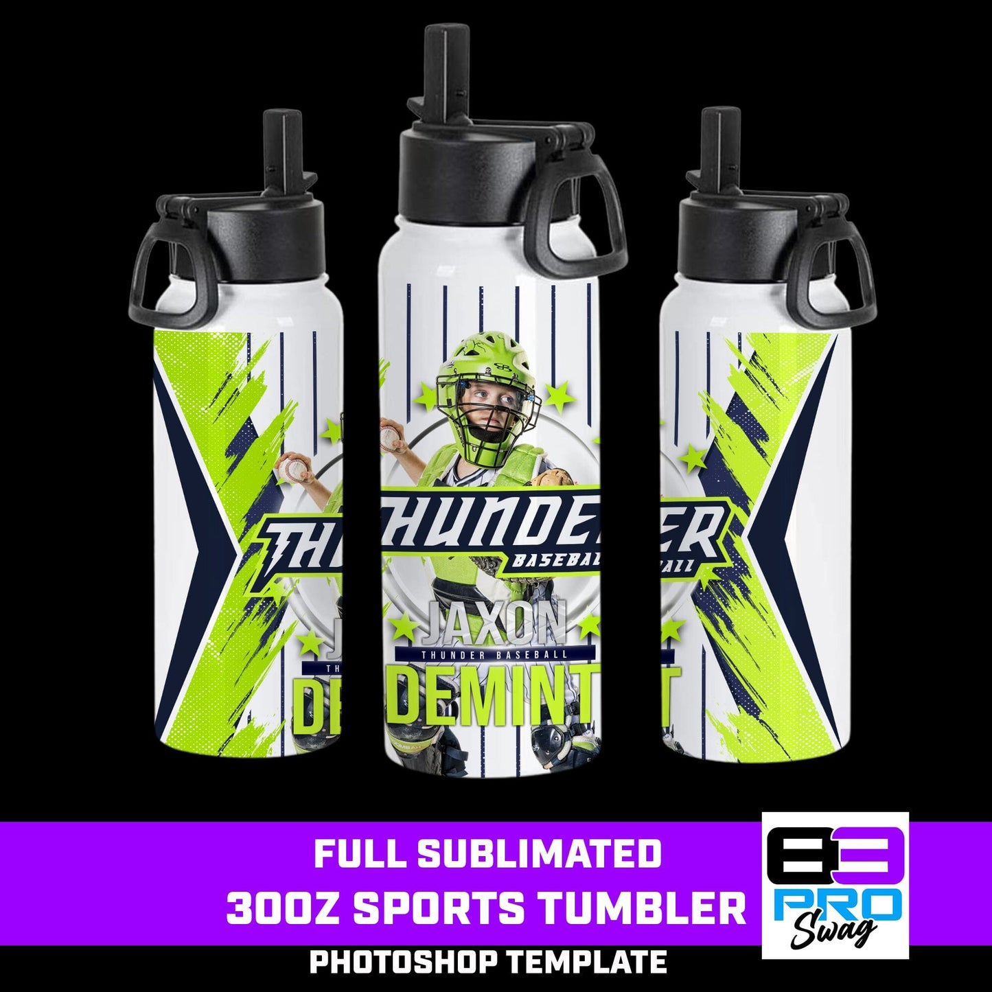 Pin Stripe - Skinny Tumbler Templates-Photoshop Template - PSMGraphix