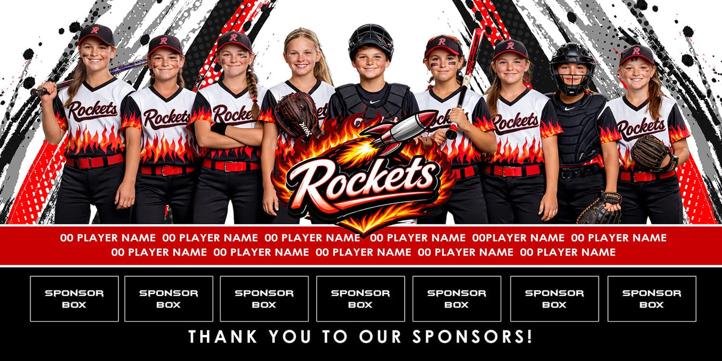 4x8 Team Banner - Riptide-Photoshop Template - PSMGraphix