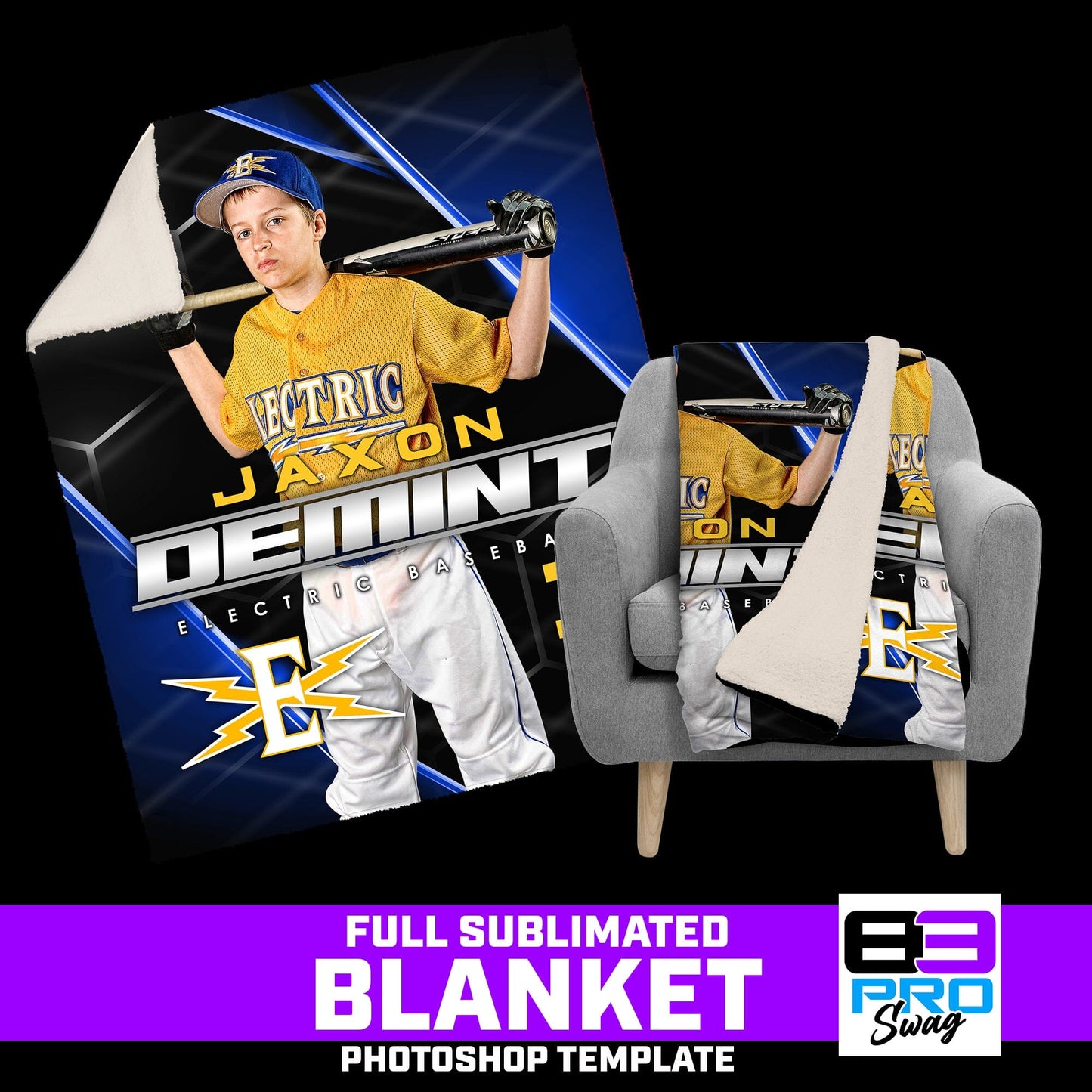 Vector - 50"x60" Blanket Photoshop Template-Photoshop Template - PSMGraphix