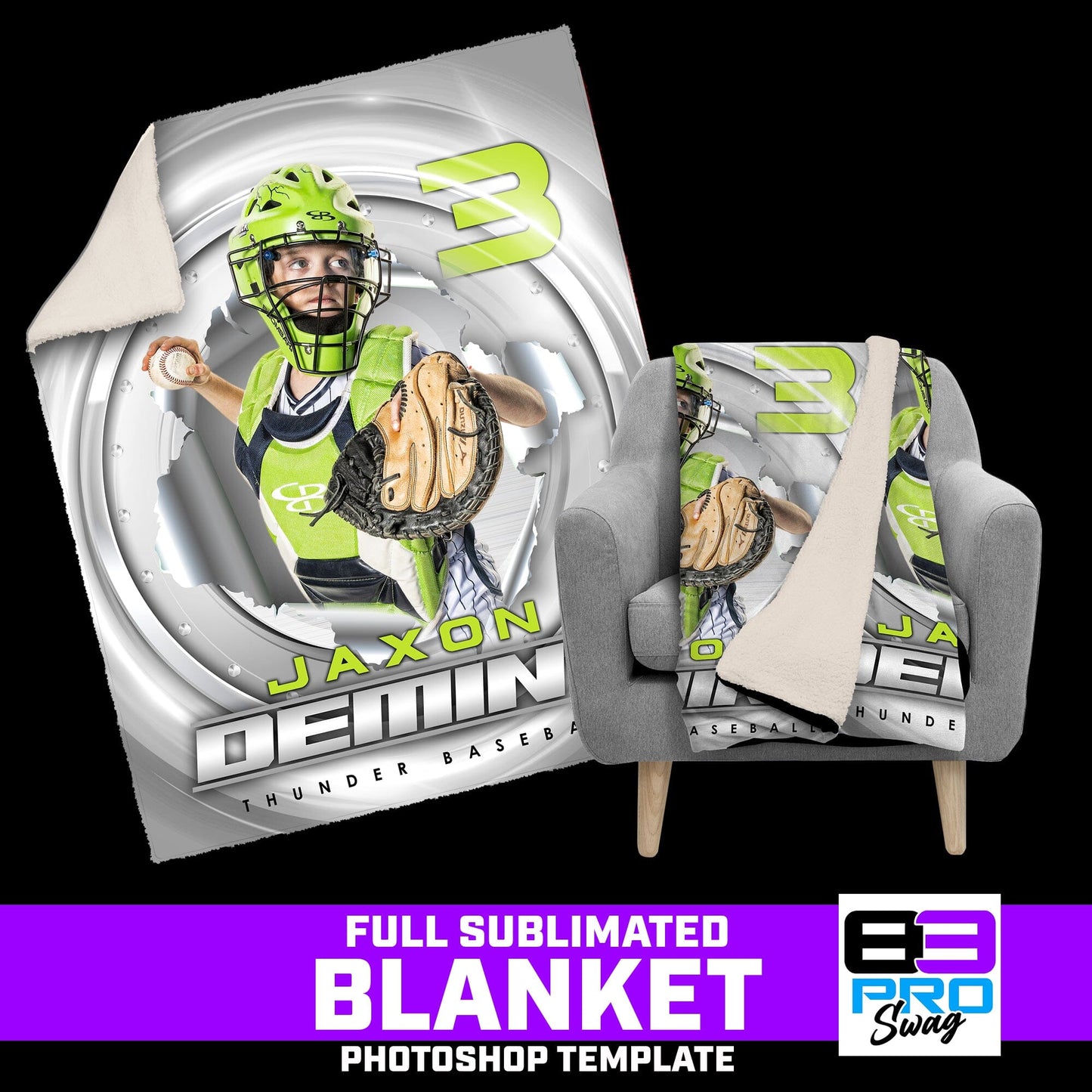 METAL BREAKOUT - 50"x60" Blanket Photoshop Template-Photoshop Template - PSMGraphix