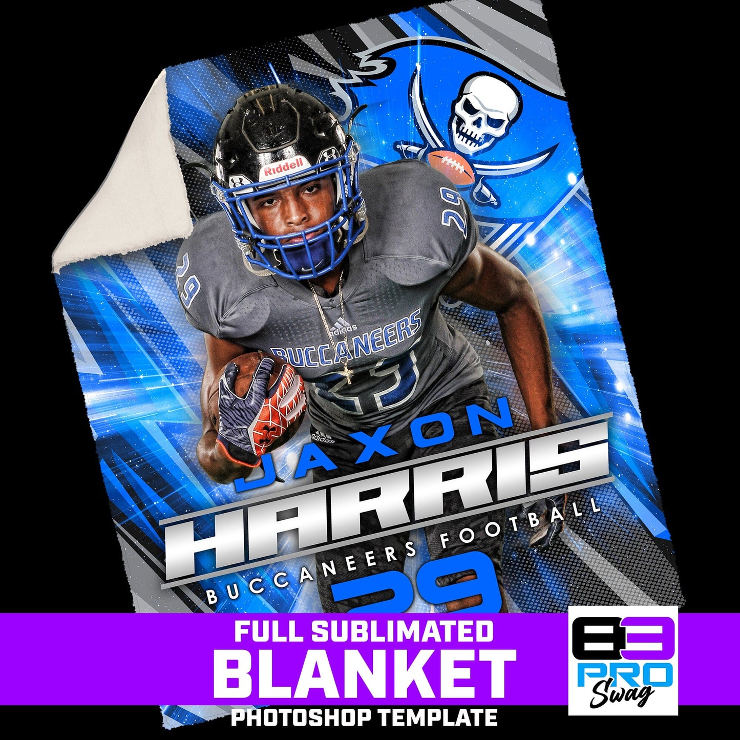 50"x60" Blanket Photoshop Template - FLASH - Multi-Sport-Photoshop Template - PSMGraphix