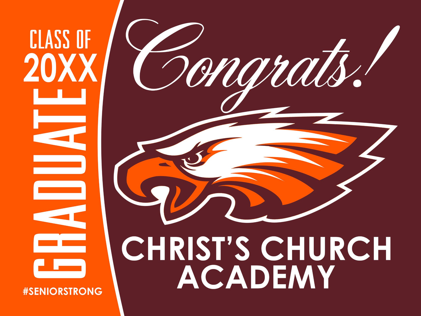 Class of 20XX Yard Sign Template - Congrats V1-Photoshop Template - PSMGraphix