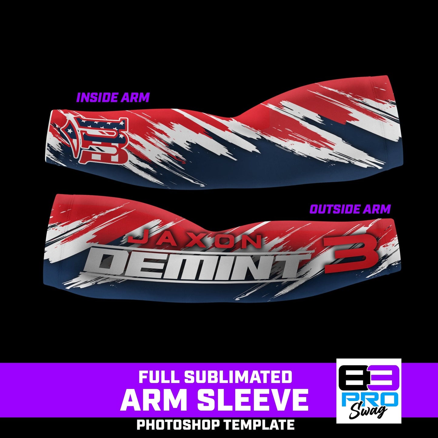 Arm Sleeve Photoshop Template - Shredded-Photoshop Template - PSMGraphix