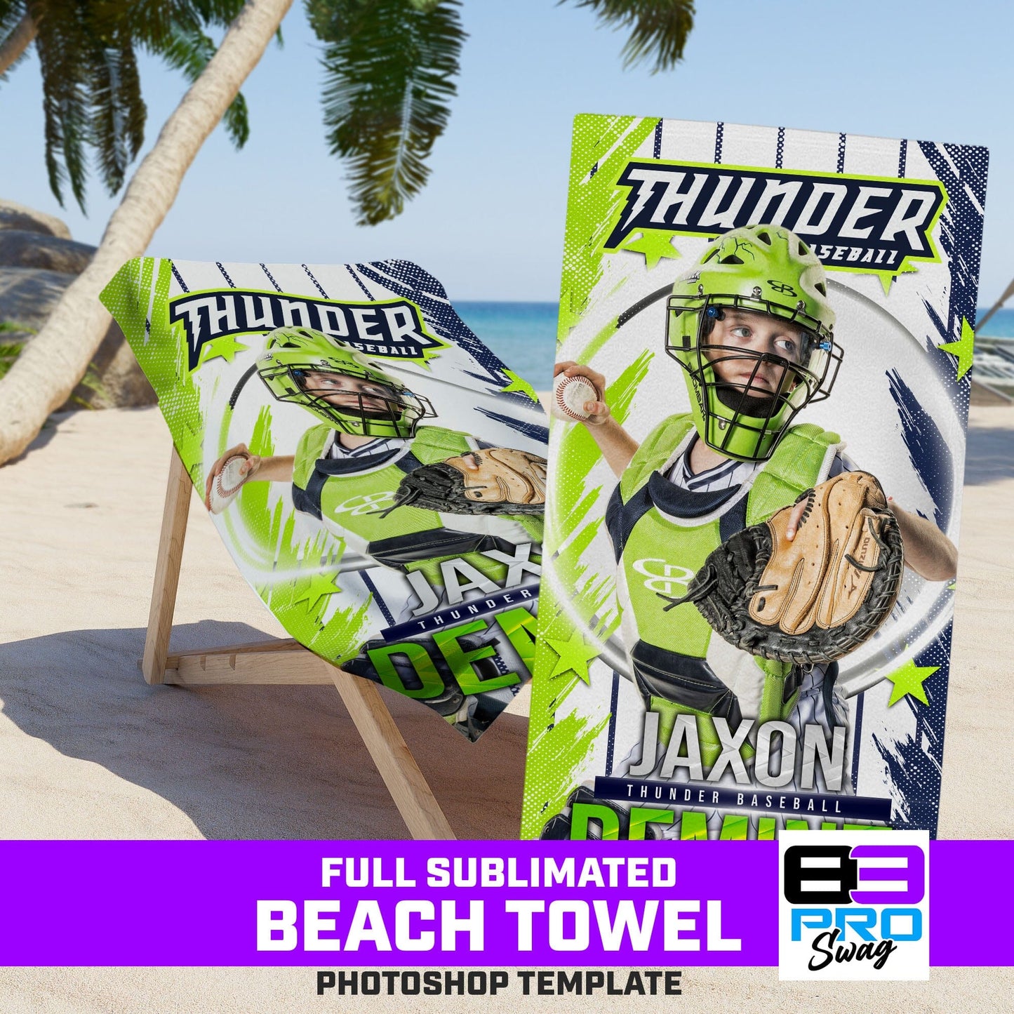 Pin Stripe - 30"x60" Beach Towel Photoshop Template-Photoshop Template - PSMGraphix