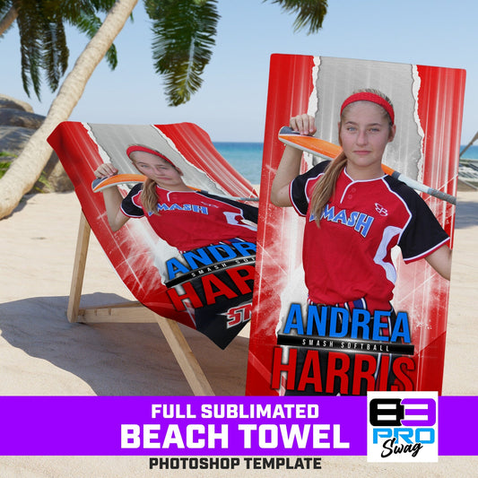 RIPPED - 30"x60" Beach Towel Photoshop Template-Photoshop Template - PSMGraphix