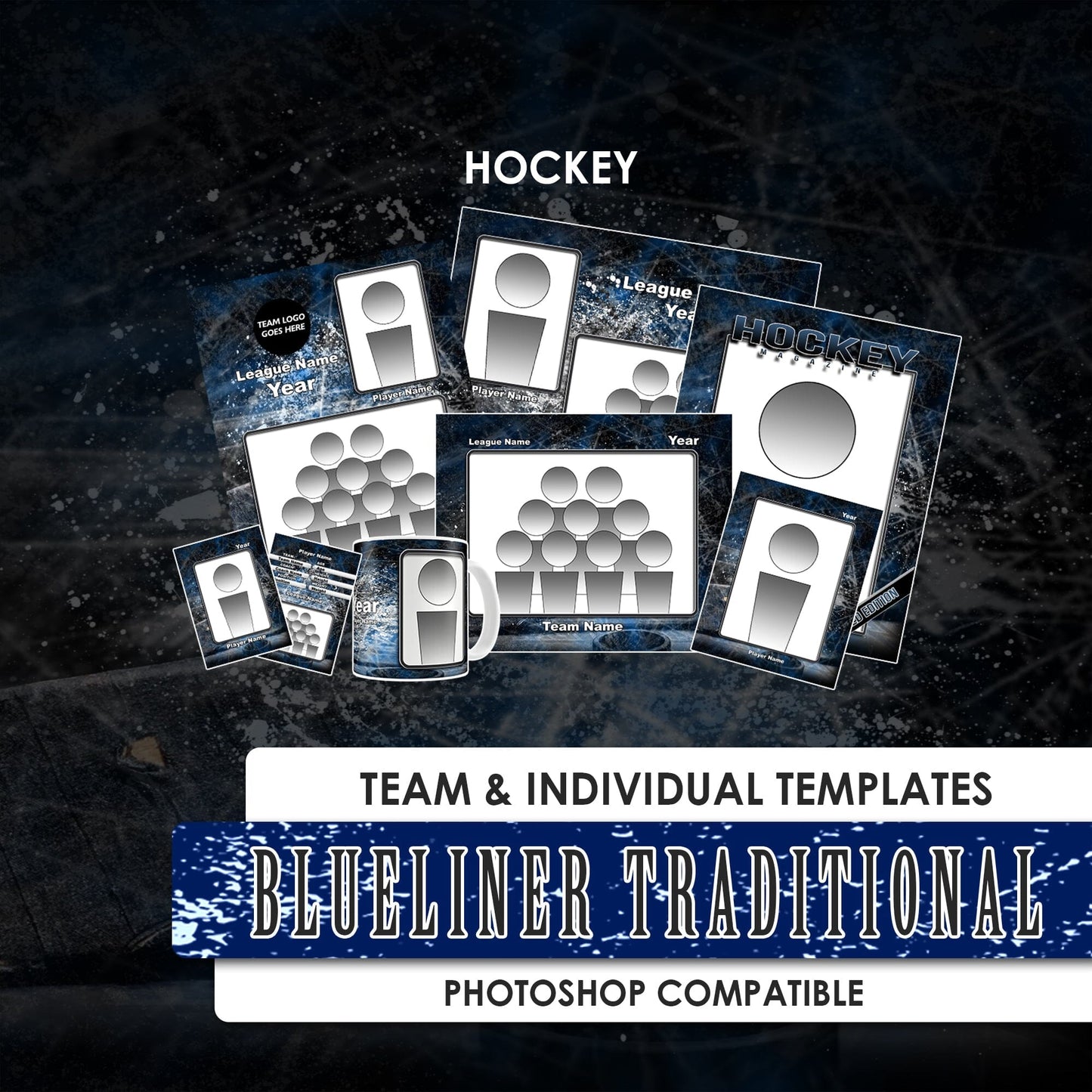 Blueliner Traditional Team & Individual Template Package-Photoshop Template - PSMGraphix