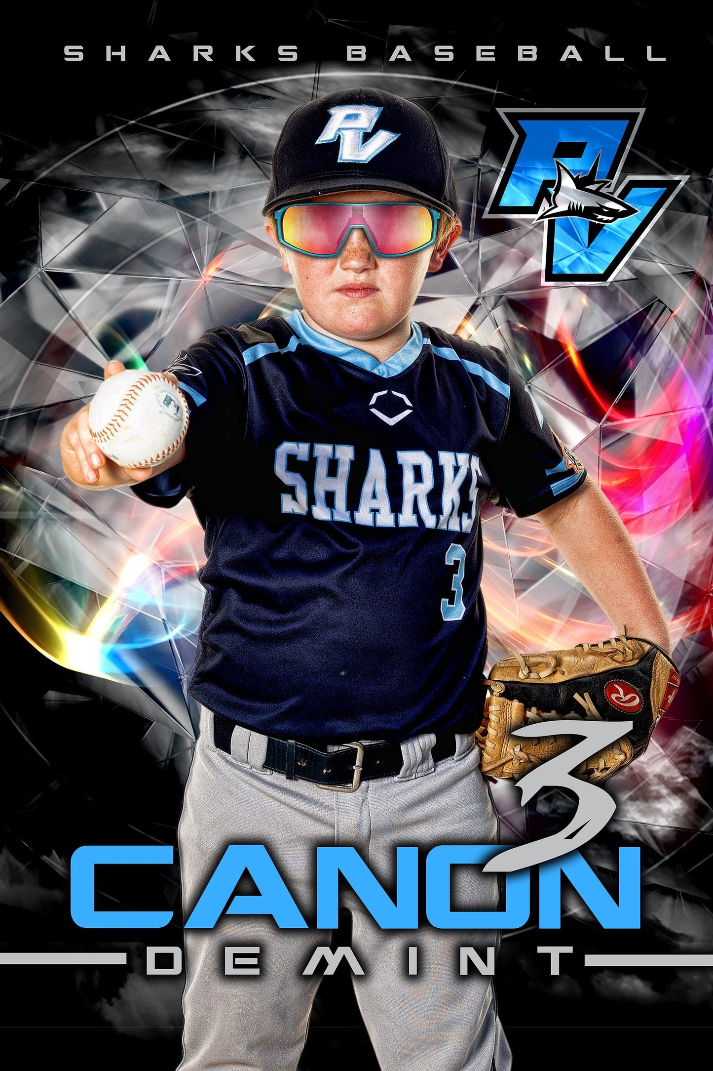 Cracked Ice 2:3 Ratio Player Poster/Banner-Photoshop Template - PSMGraphix