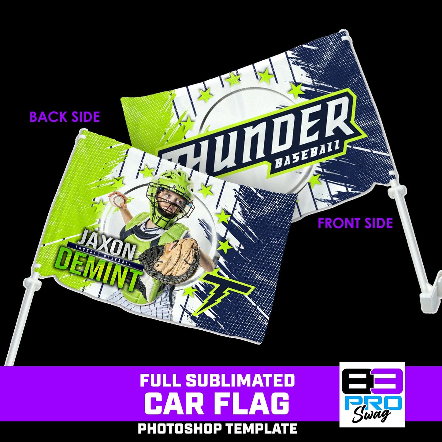 Pin Stripe - Car Flag Photoshop Template-Photoshop Template - PSMGraphix