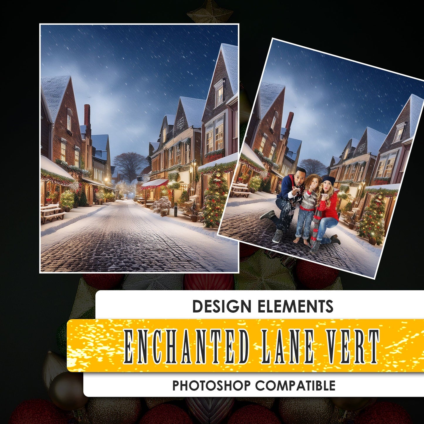 Christsmas Backgrounds - Enchanted Lane Vertical