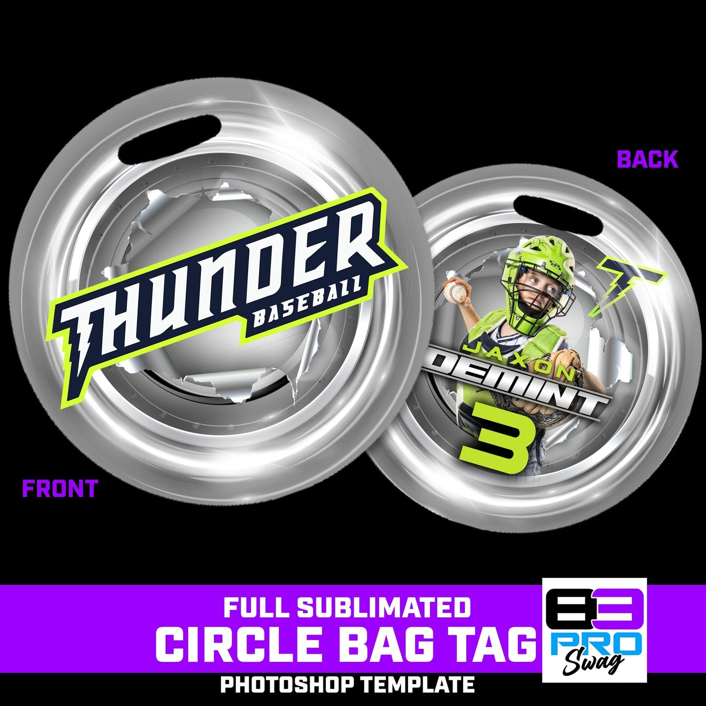 METAL BREAKOUT - 4" Circle Bag Tag Photoshop Template-Photoshop Template - PSMGraphix