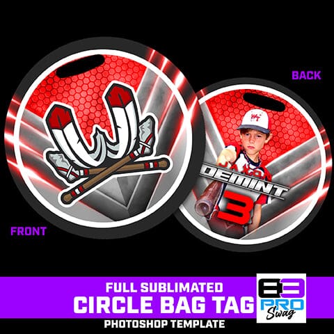 VICTORY - 4" Circle Bag Tag Photoshop Template-Photoshop Template - PSMGraphix