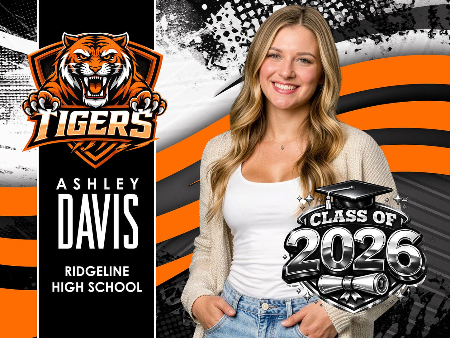 Class of 2026 Yard Sign Template - Striker-Photoshop Template - PSMGraphix