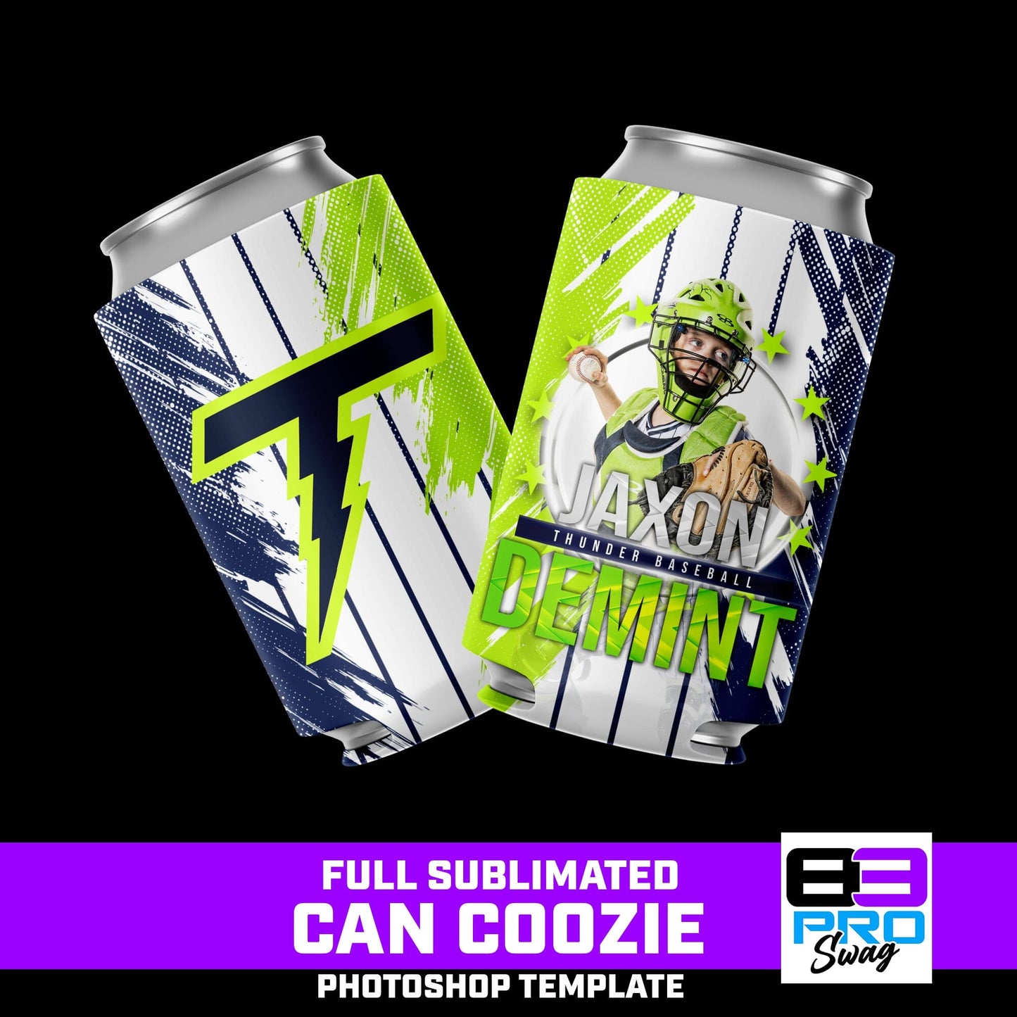 Pin Stripe - Can Coozie Photoshop Template-Photoshop Template - PSMGraphix