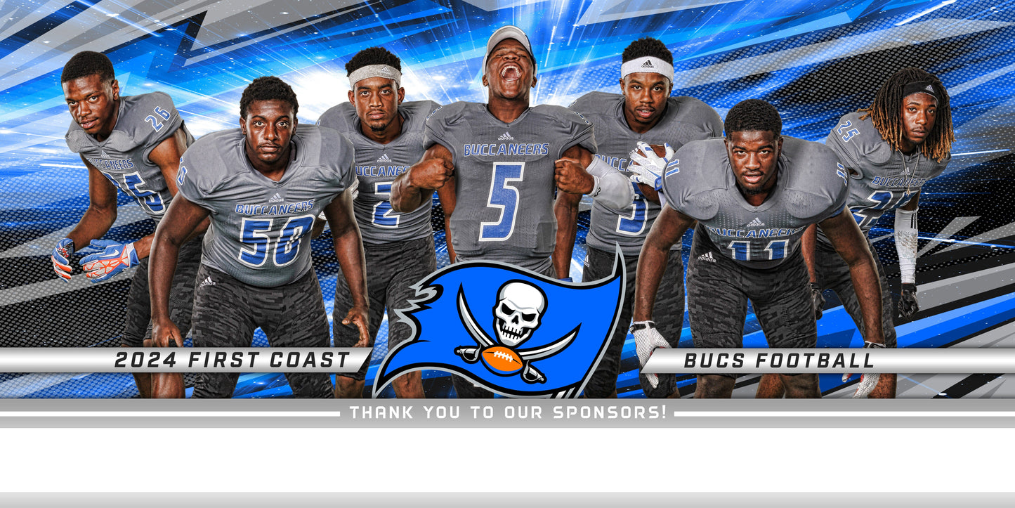 1:2 Ratio TEAM FIELD BANNER Photoshop Template - FLASH - Multi-Sport-Photoshop Template - PSMGraphix