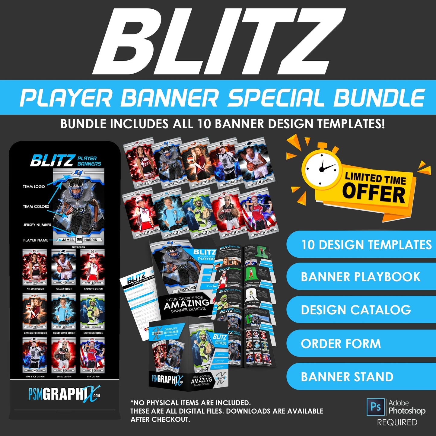 Blitz Series LIMITED EDITION BUNDLE (Marketing & Templates)-Photoshop Template - PSMGraphix