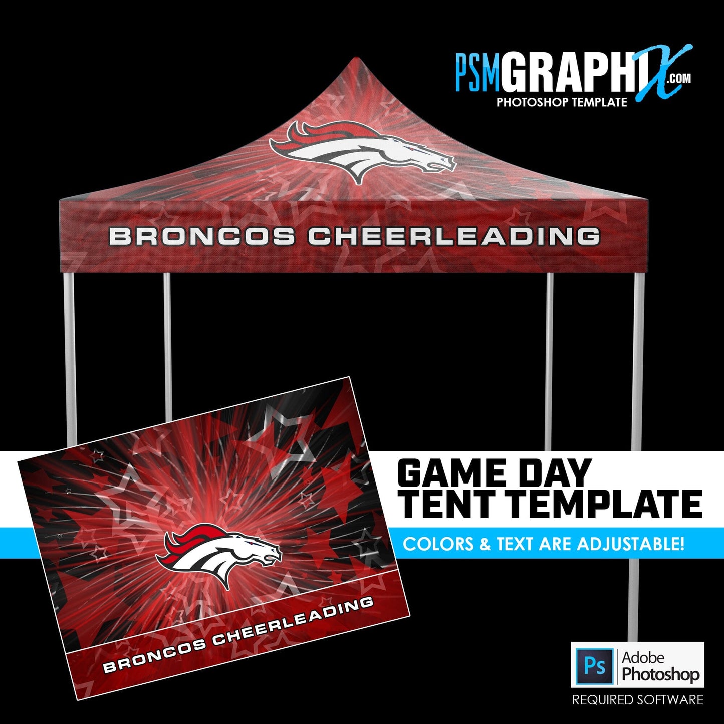 Spirit V.1 - Game Day Photoshop Tent Template-Photoshop Template - PSMGraphix