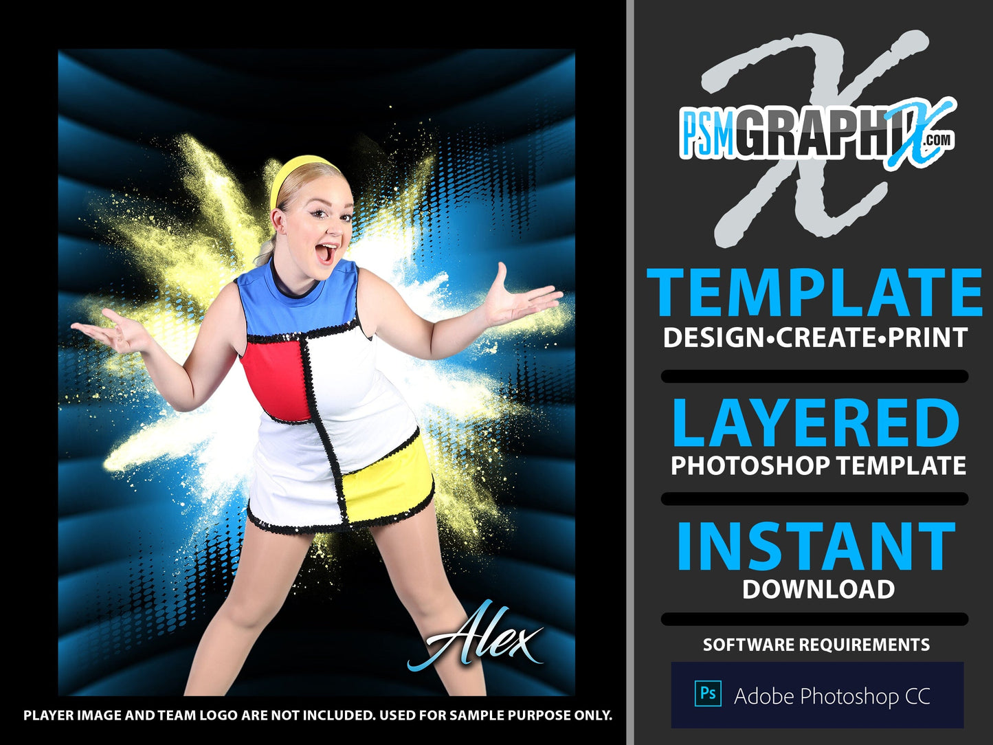 Halftone Burst - Stage Series II - Vertical Photoshop Template-Photoshop Template - PSMGraphix