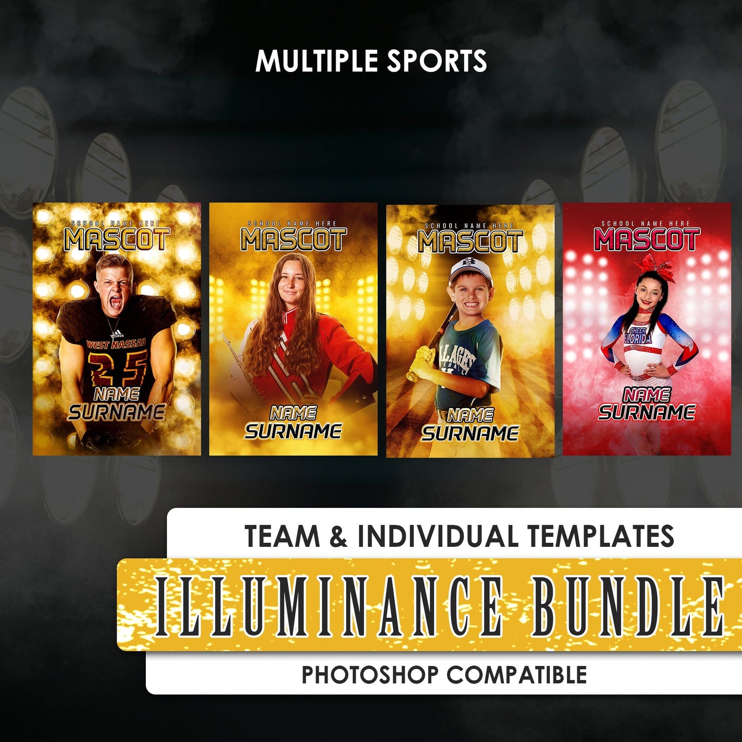 Illuminance Player Banner/Poster Bundle-Photoshop Template - PSMGraphix