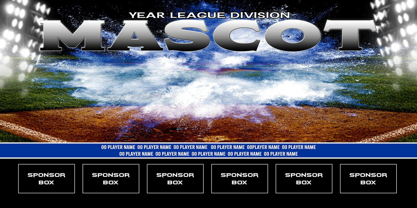 Illumination Baseball/Softball 1:2 Ratio Team Banner-Photoshop Template - PSMGraphix