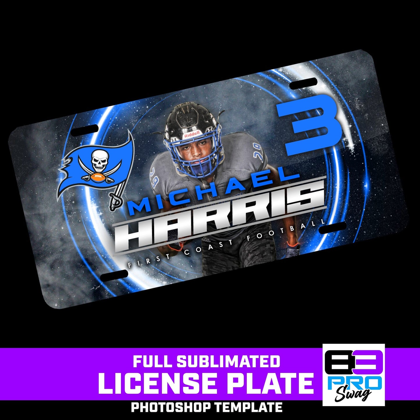 License Plate Photoshop Template - FLARE-Photoshop Template - PSMGraphix