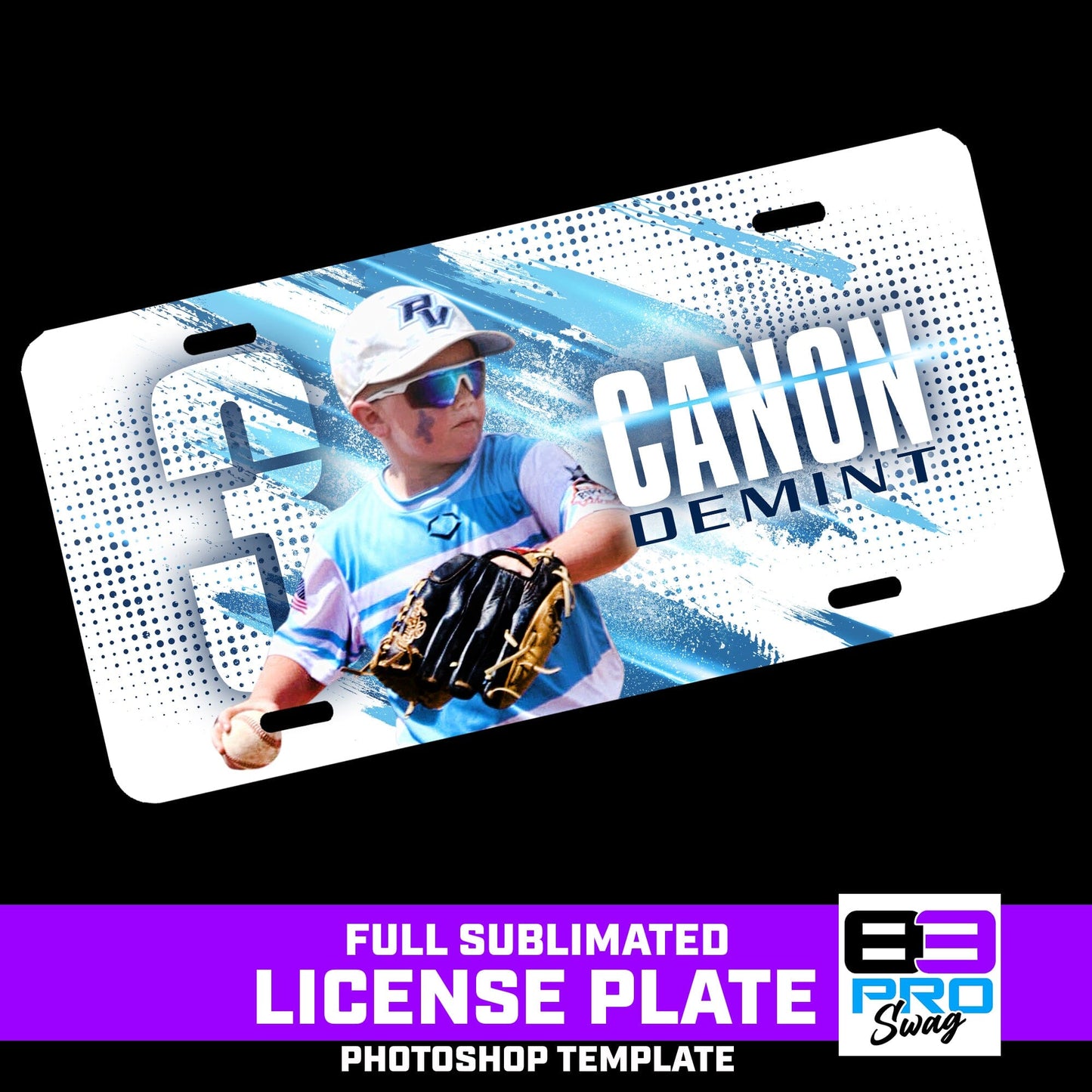 License Plate Photoshop Template - SPLASH - Multi-Sport-Photoshop Template - PSMGraphix
