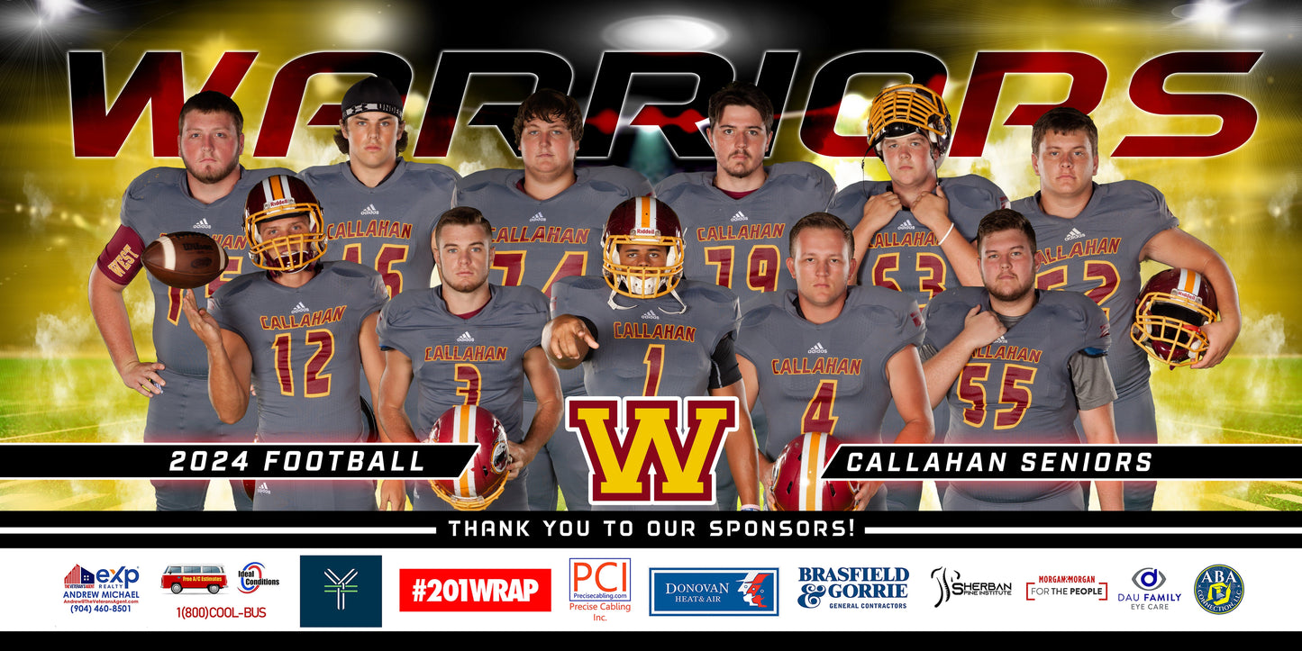 Lights Out - Football Specific - 1:2 Ratio TEAM FIELD BANNER Photoshop Template-Photoshop Template - PSMGraphix