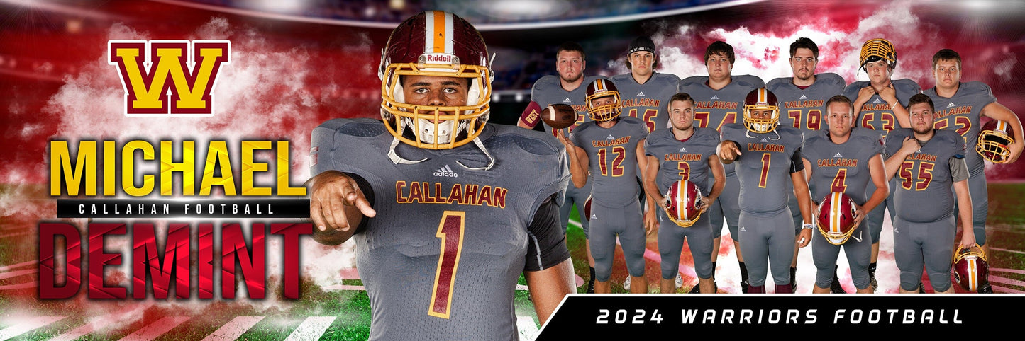 Lights Out - Football Specific - 1:3 Ratio MEMORY MATE PANORAMIC Photoshop Template-Photoshop Template - PSMGraphix