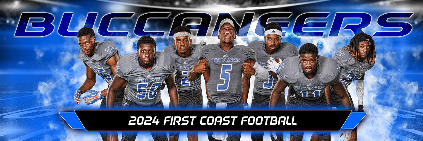 Lights Out - Football Specific - 1:3 Ratio TEAM PANORAMIC Photoshop Template-Photoshop Template - PSMGraphix