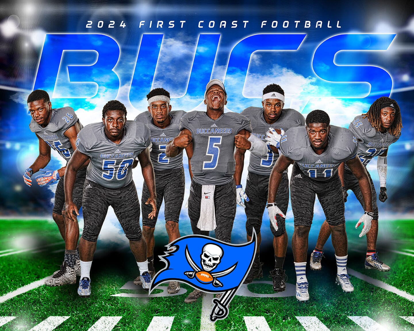 Lights Out - Football Specific - 4:5 Ratio TEAM PHOTO Photoshop Template-Photoshop Template - PSMGraphix