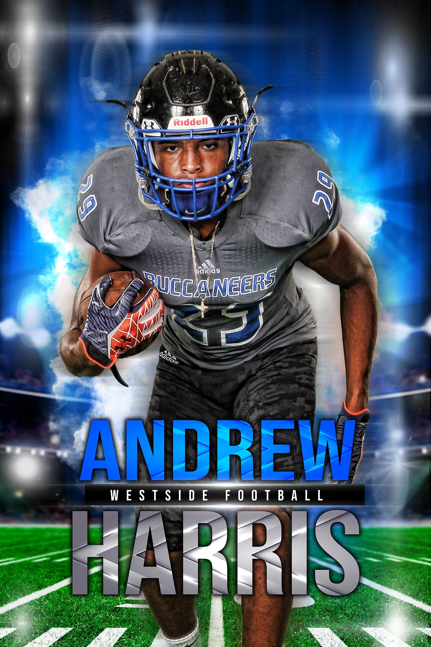 Lights Out - Football Specific - 2:3 Ratio INDIVIDUAL POSTER/BANNER Photoshop Template-Photoshop Template - PSMGraphix