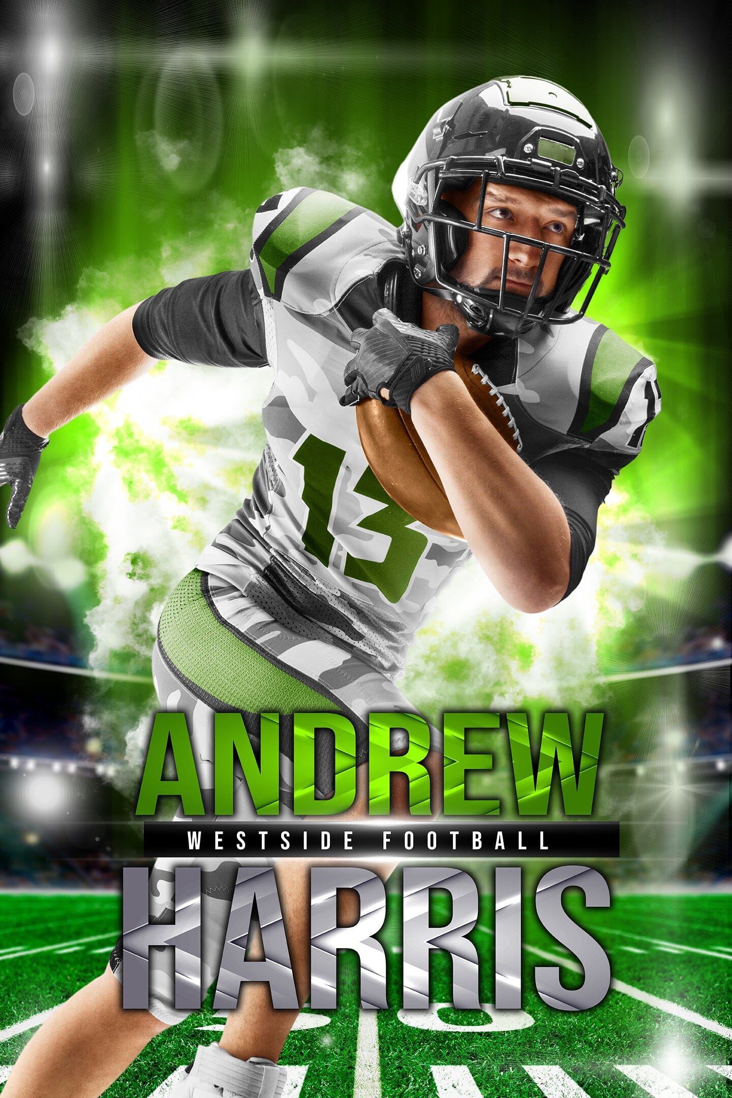 Lights Out - Football Specific - 2:3 Ratio INDIVIDUAL POSTER/BANNER Photoshop Template-Photoshop Template - PSMGraphix