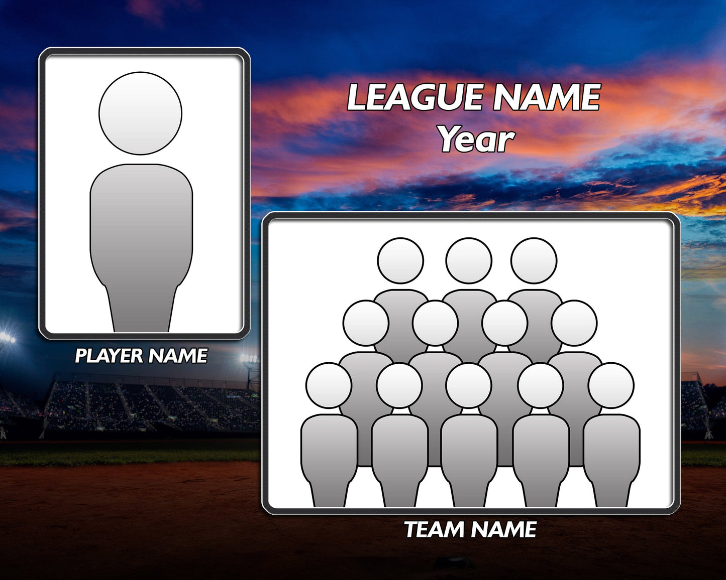 Slugger Team & Individual Template Package-Photoshop Template - PSMGraphix