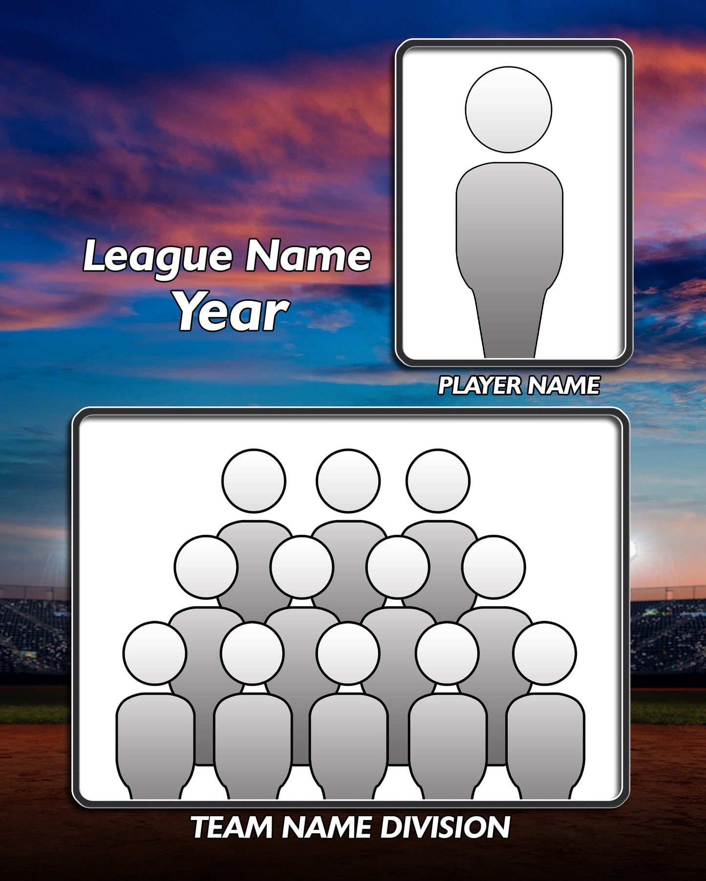 Slugger Team & Individual Template Package-Photoshop Template - PSMGraphix