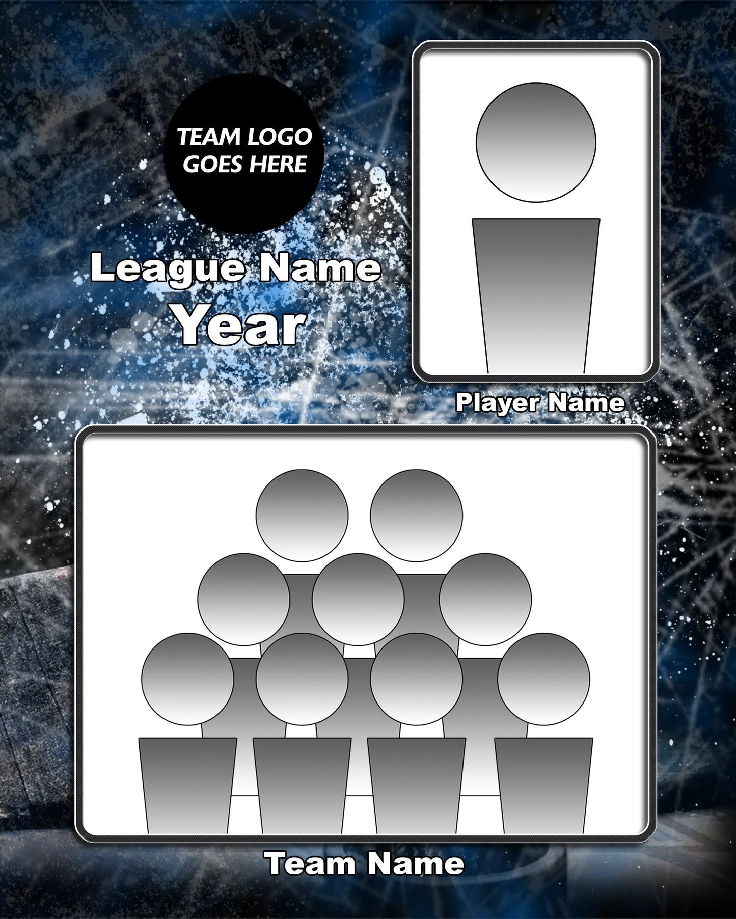Blueliner Traditional Team & Individual Template Package-Photoshop Template - PSMGraphix
