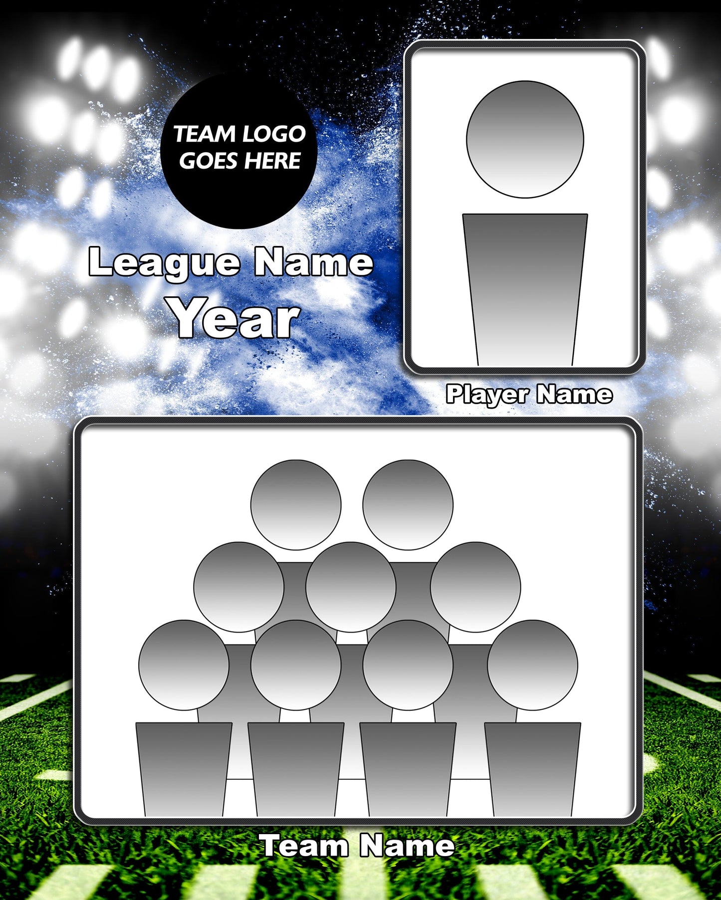 Illumination Football Traditional Team & Individual Graphics-Photoshop Template - PSMGraphix