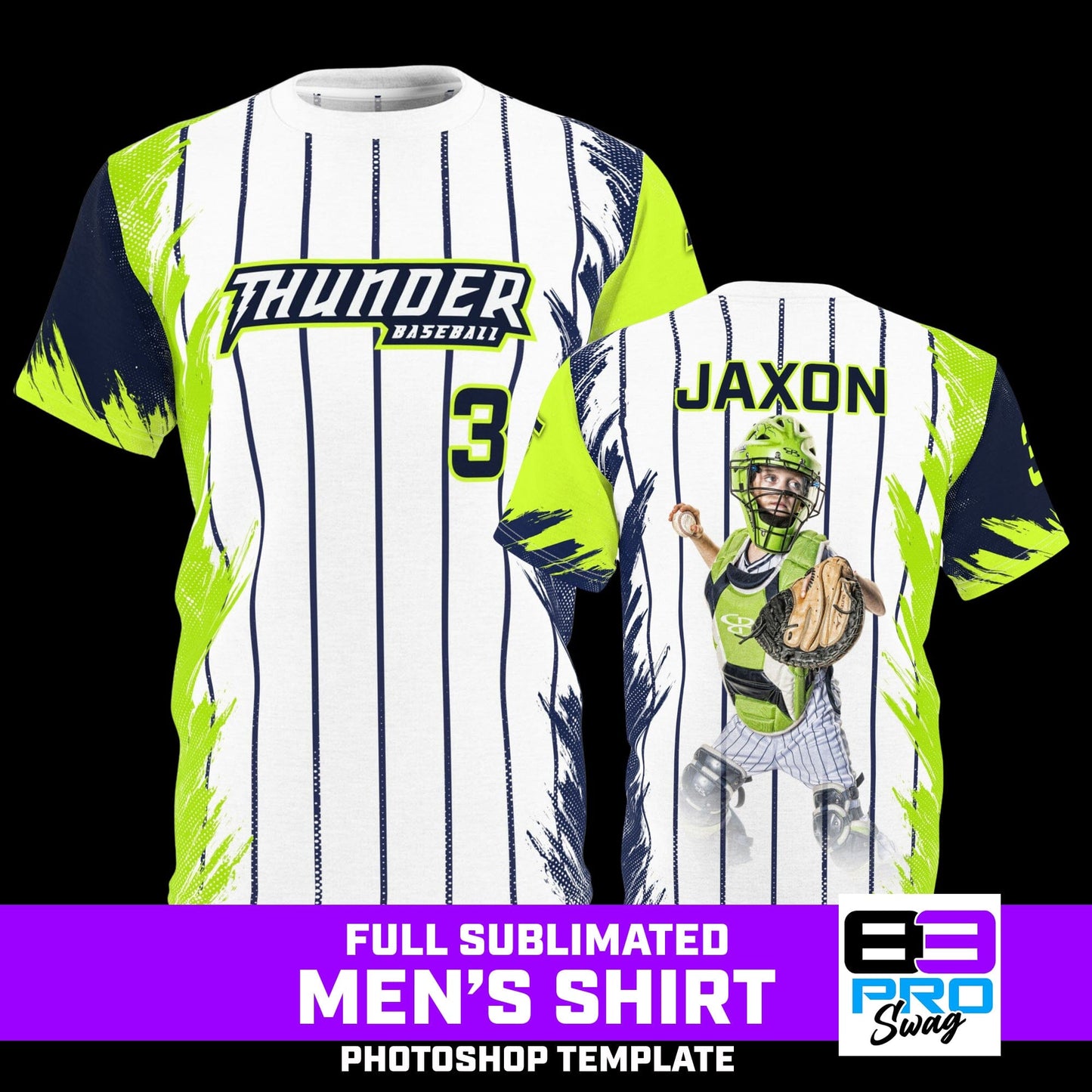 Pin Stripe - Men's Full Sublimated Sportswear Shirt-Photoshop Template - PSMGraphix