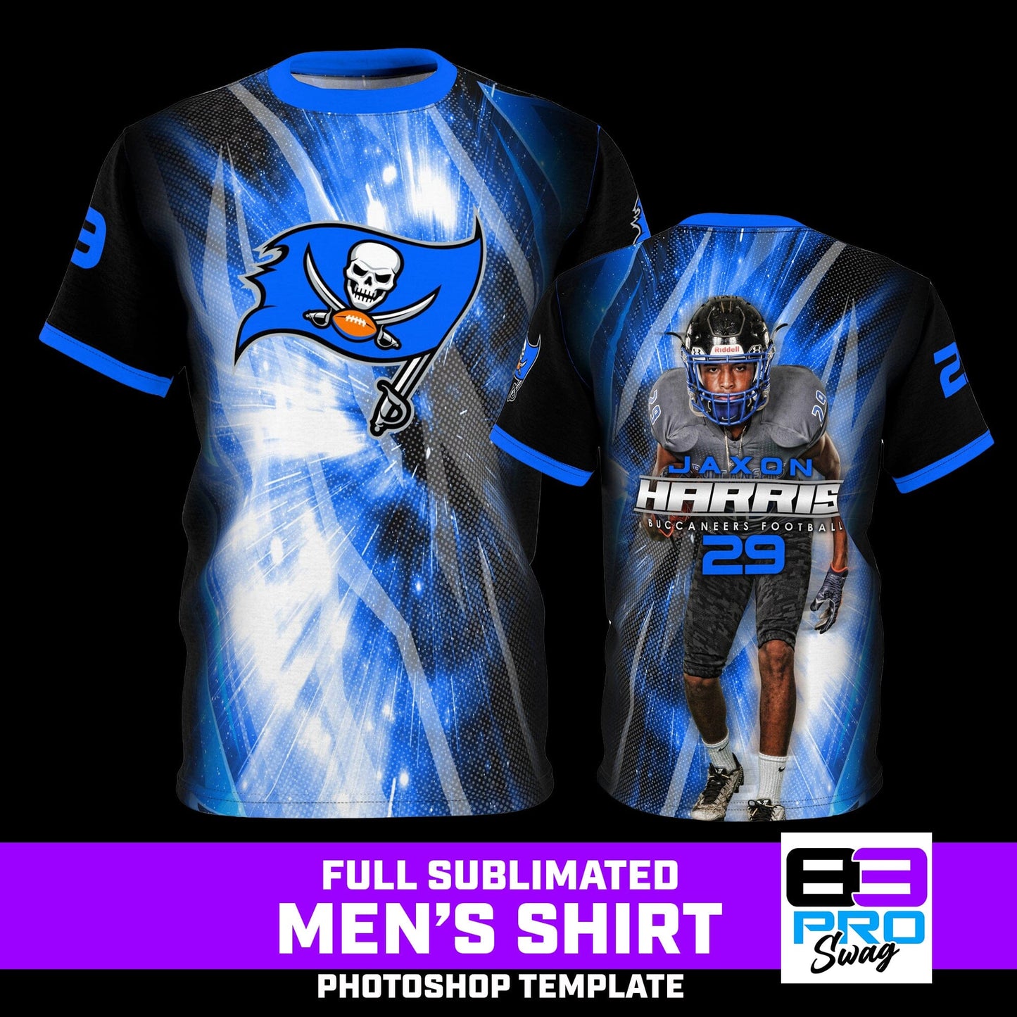 Men's Full Sublimated Sportswear Shirt - FLASH - Multi-Sport-Photoshop Template - PSMGraphix