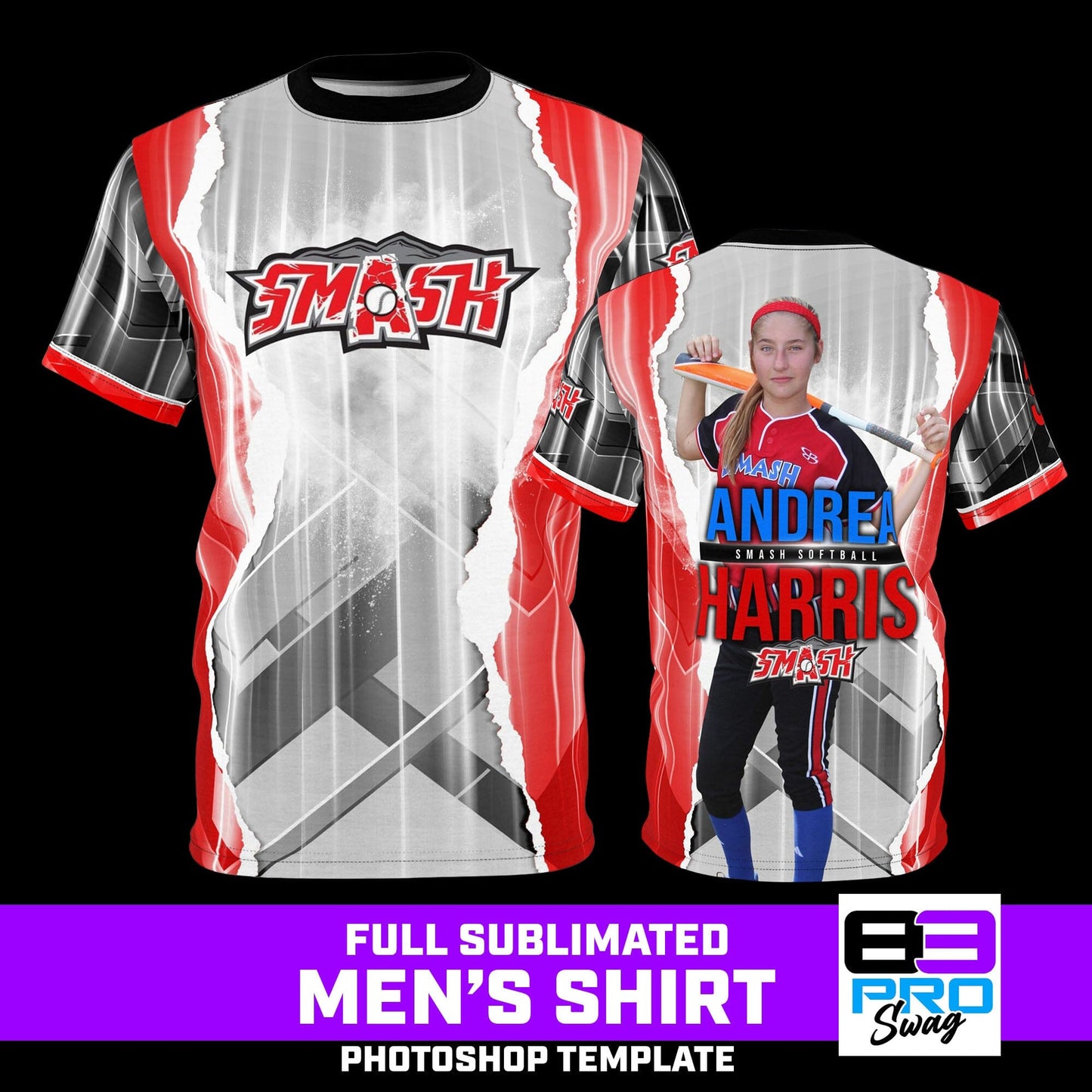 RIPPED - Men's Full Sublimated Sportswear Shirt-Photoshop Template - PSMGraphix