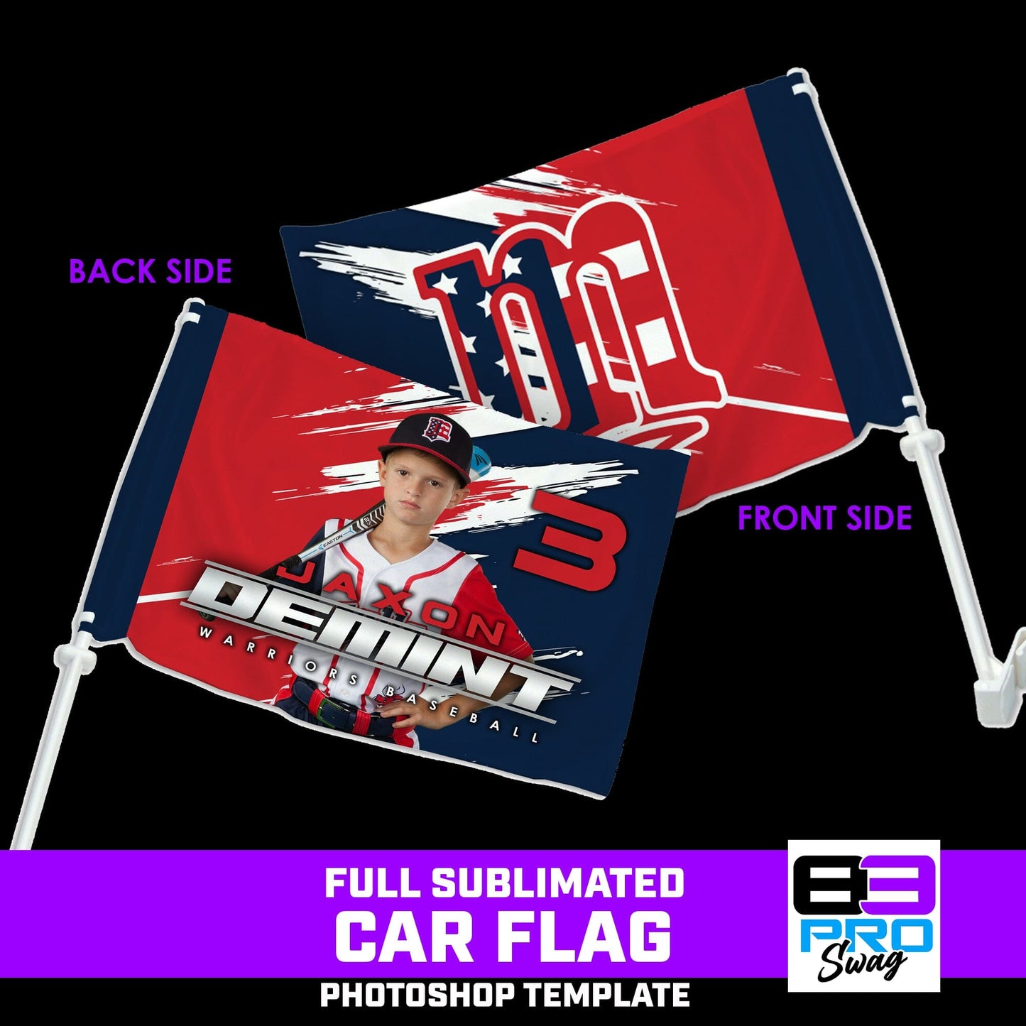 Car Flag Photoshop Template - Shredded
