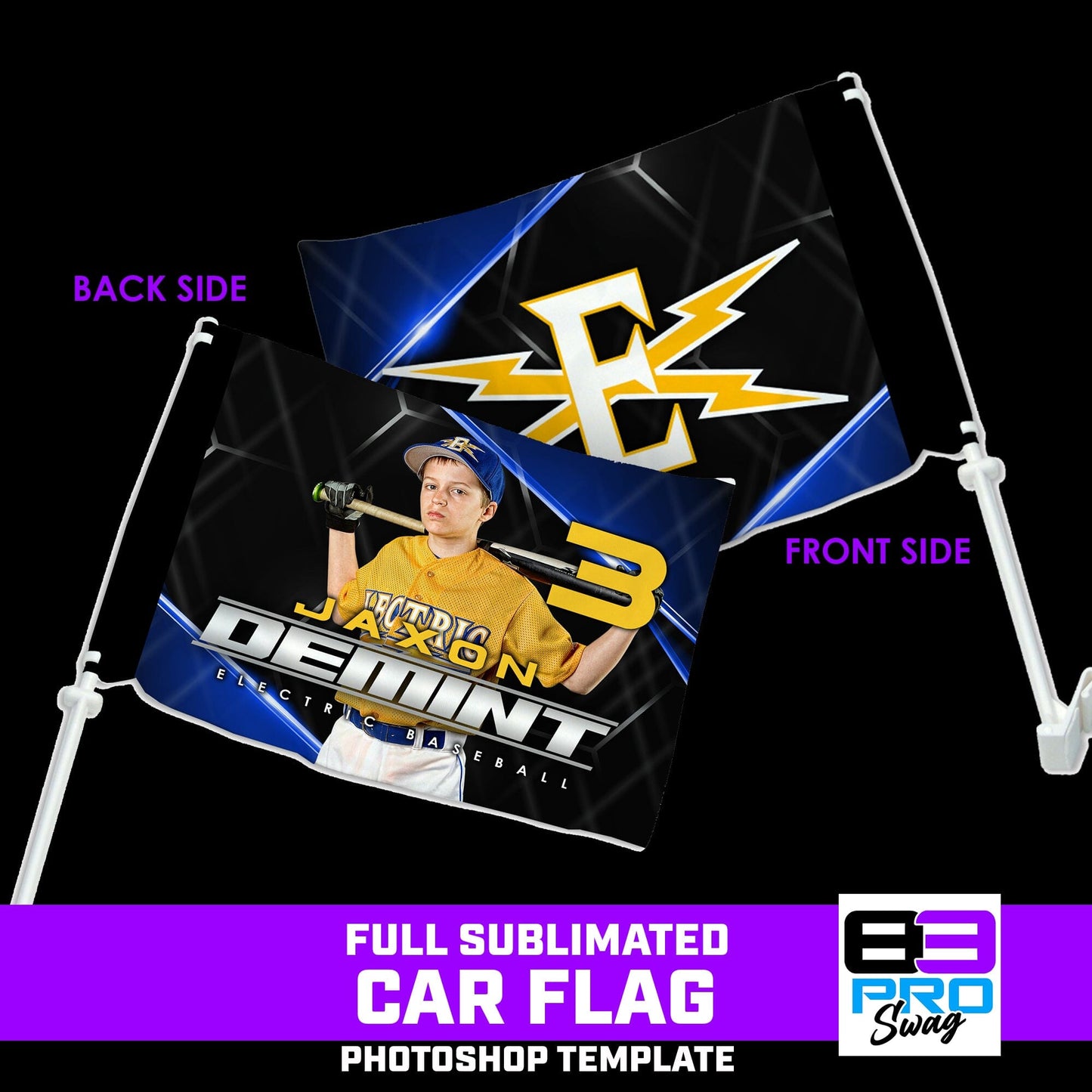 Vector - Car Flag Photoshop Template-Photoshop Template - PSMGraphix