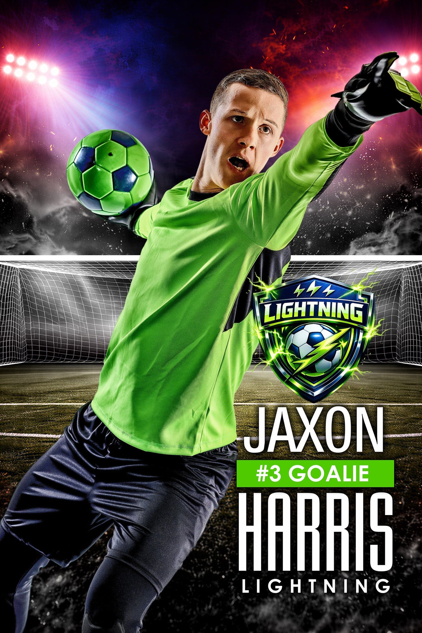 NightFall - Soccer 2:3 Ratio Player Poster/Banner-Photoshop Template - PSMGraphix