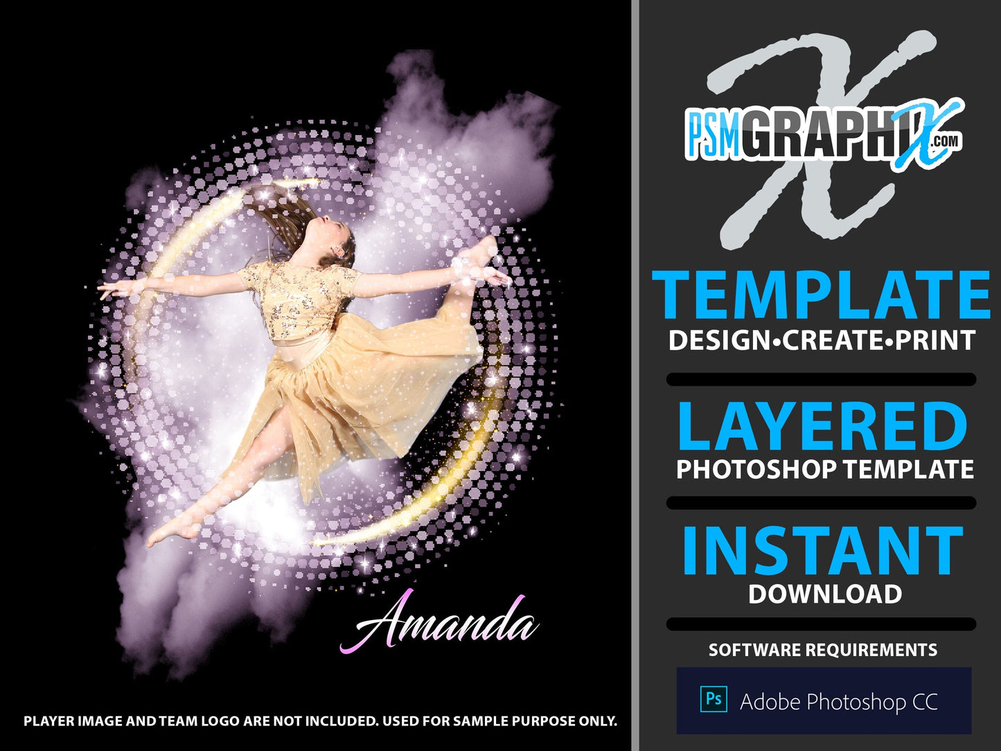 Powder Flare - Stage Series II - Vertical Photoshop Template-Photoshop Template - PSMGraphix